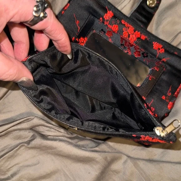 Red Blossom Brand Clutch with Mirror (Like New) - Picture 8 of 10